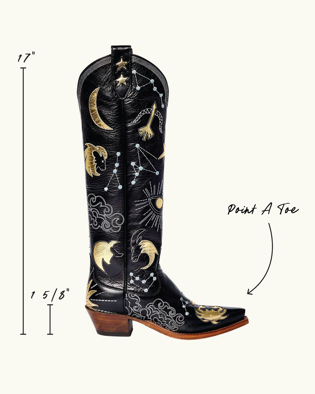 Celeste Black | Luxury Fashion Women's Cowboy Boot | Miron Crosby