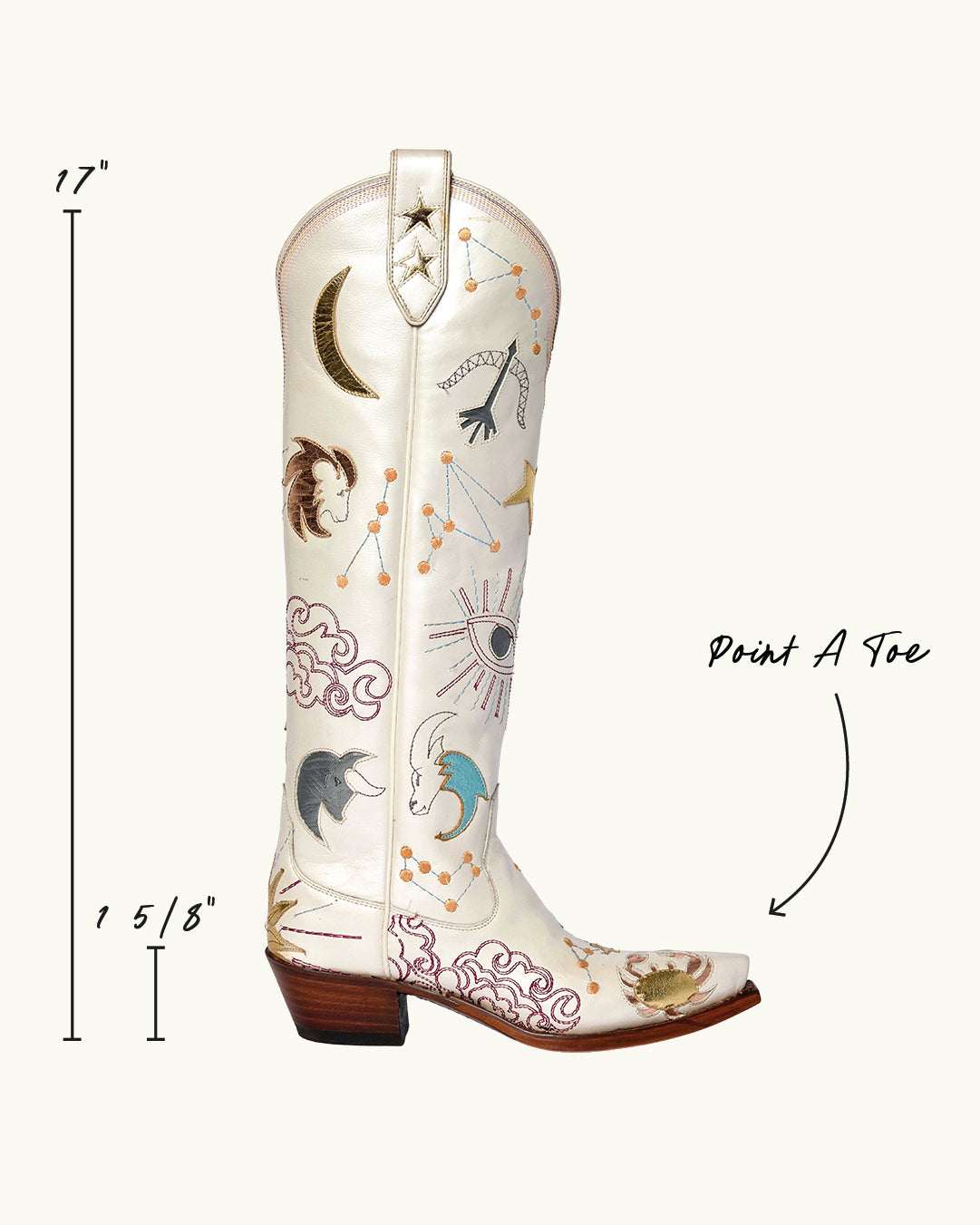 Celeste Pearlized Crème | Luxury Fashion Women's Cowboy Boot | Miron Crosby