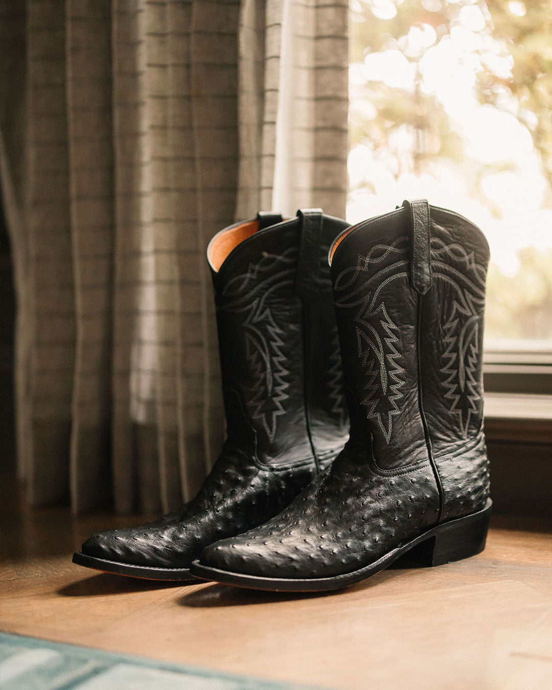 Coley Black Ostrich | Luxury Fashion Cowboy Boots | Miron Crosby