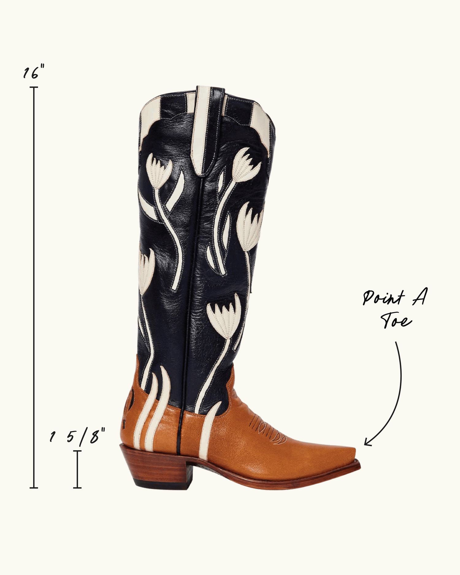 Dolly Navy Luxury Fashion Cowboy Boots | Miron Crosby