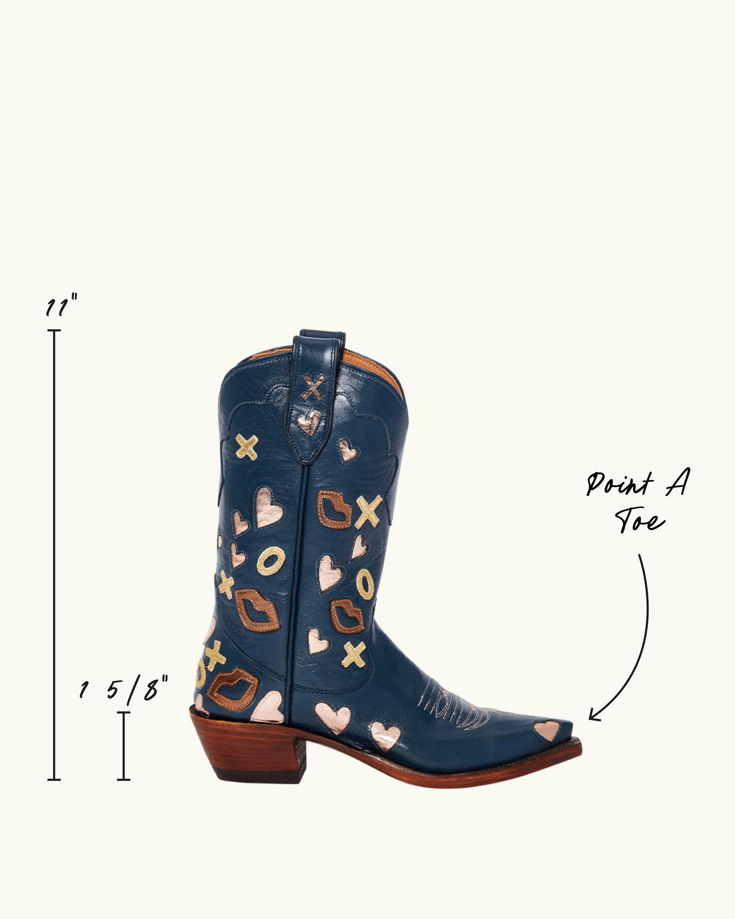 Elaine Navy | Luxury Fashion Women's Cowboy Boot | Miron Crosby