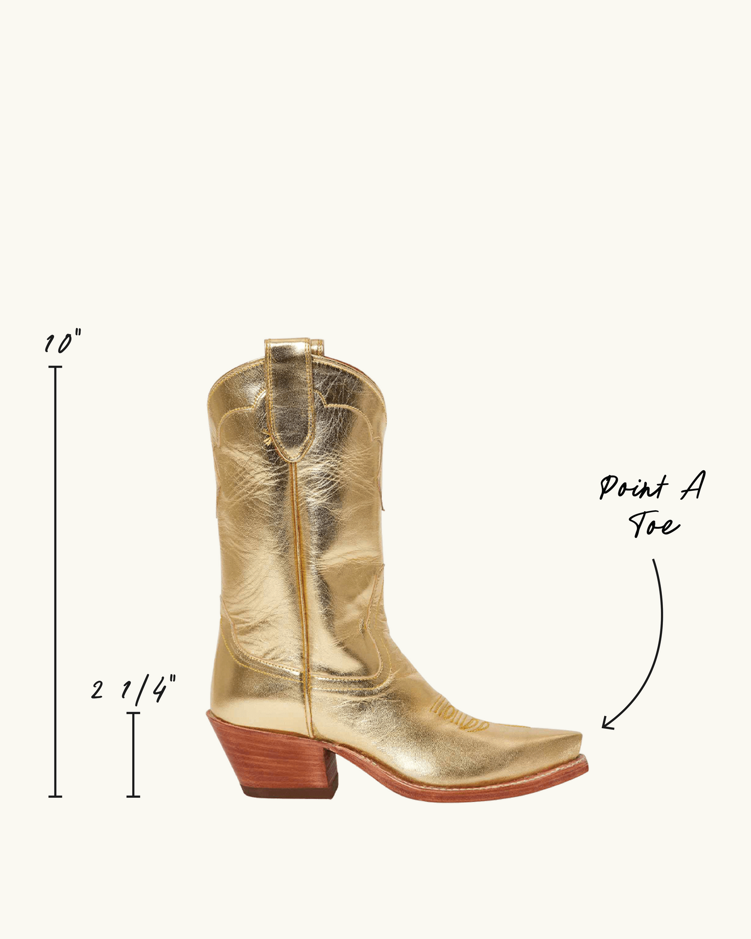 Kerri Gold Metallic | Luxury Fashion Women's Cowboy Boot | Miron Crosby