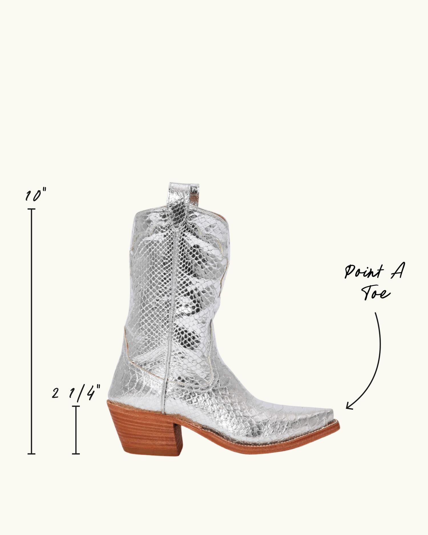 Kerri Metallic Silver Python | Luxury Fashion Women's Cowboy Boot | Miron Crosby