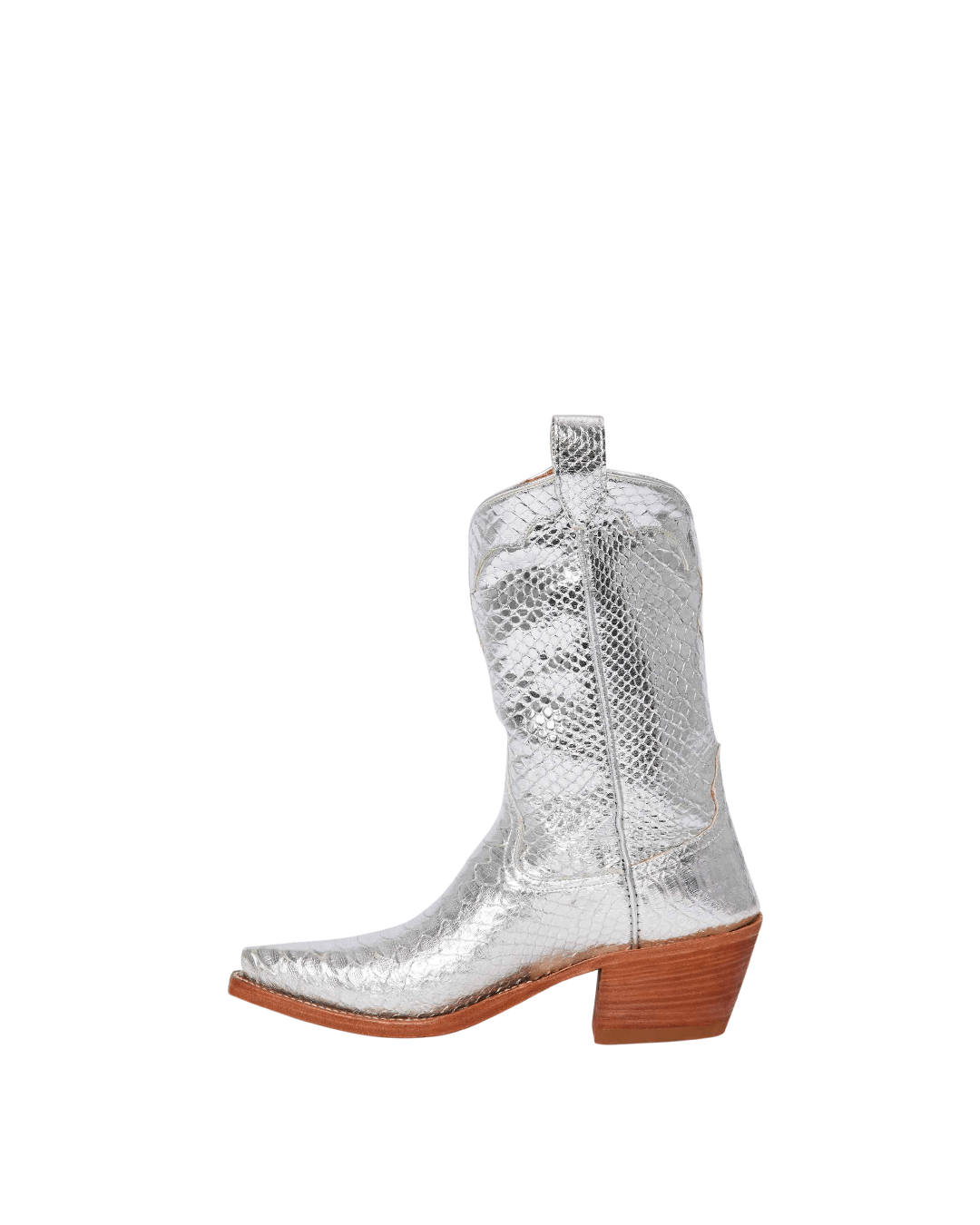 Kerri Metallic Silver Python Women&
