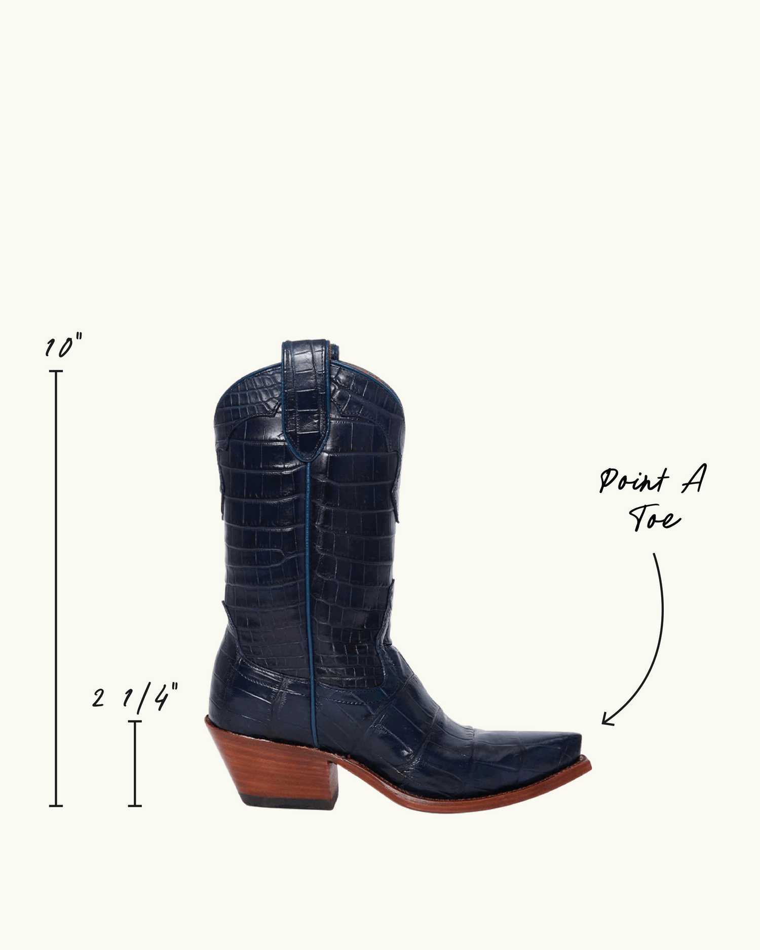 Kerri Navy Croc | Luxury Fashion Women's Cowboy Boot | Miron Crosby