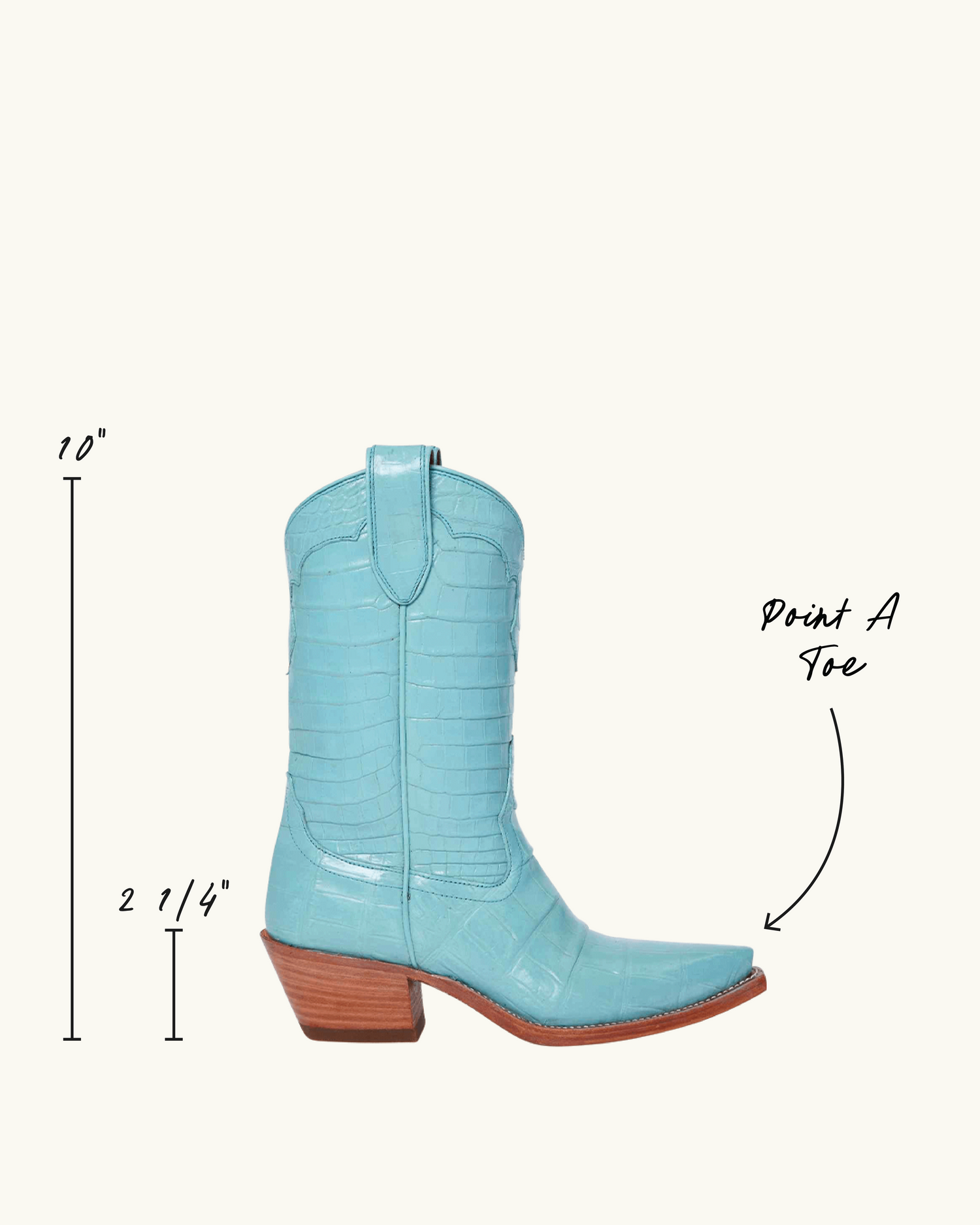 Kerri Pale Blue Croc | Luxury Fashion Women's Cowboy Boot | Miron Crosby