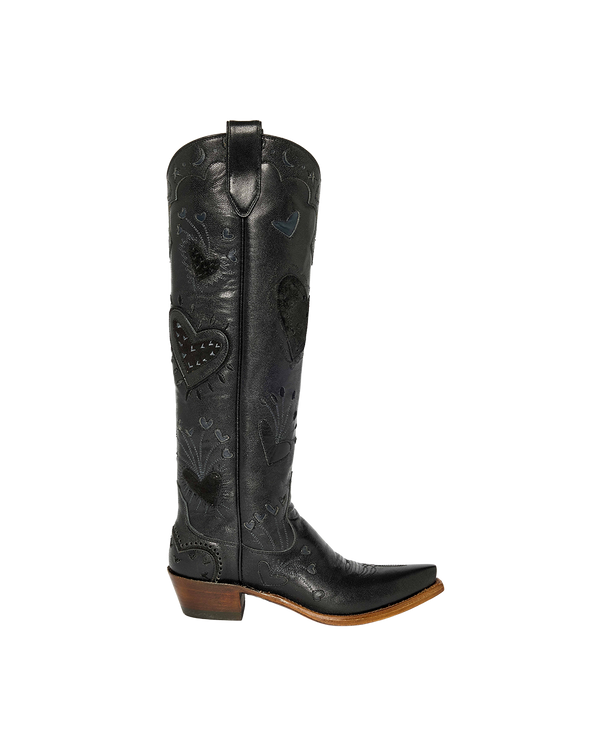 Lilly Black | Luxury Fashion Women's Cowboy Boot | Miron Crosby
