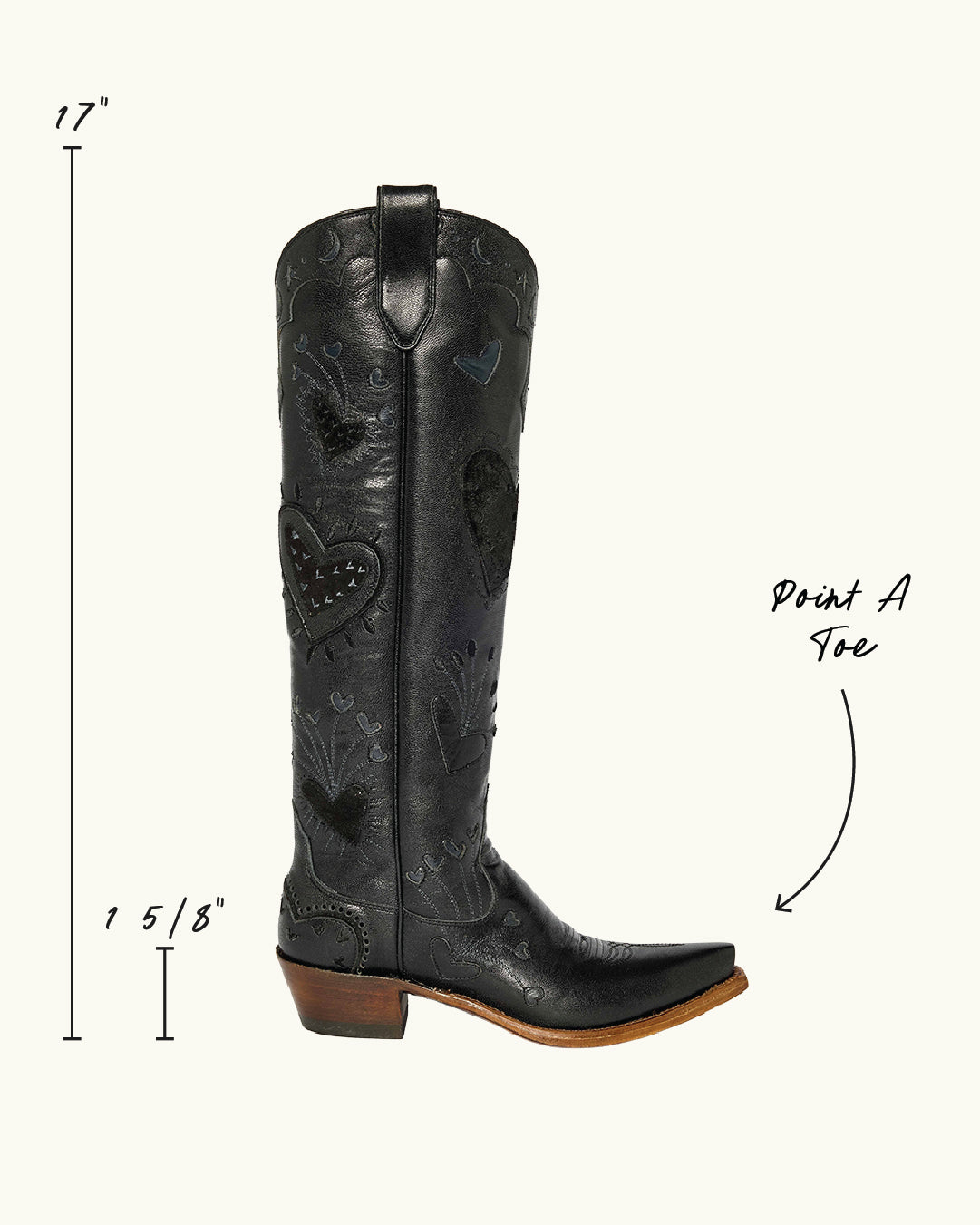 Lilly Black | Luxury Fashion Women's Cowboy Boot | Miron Crosby