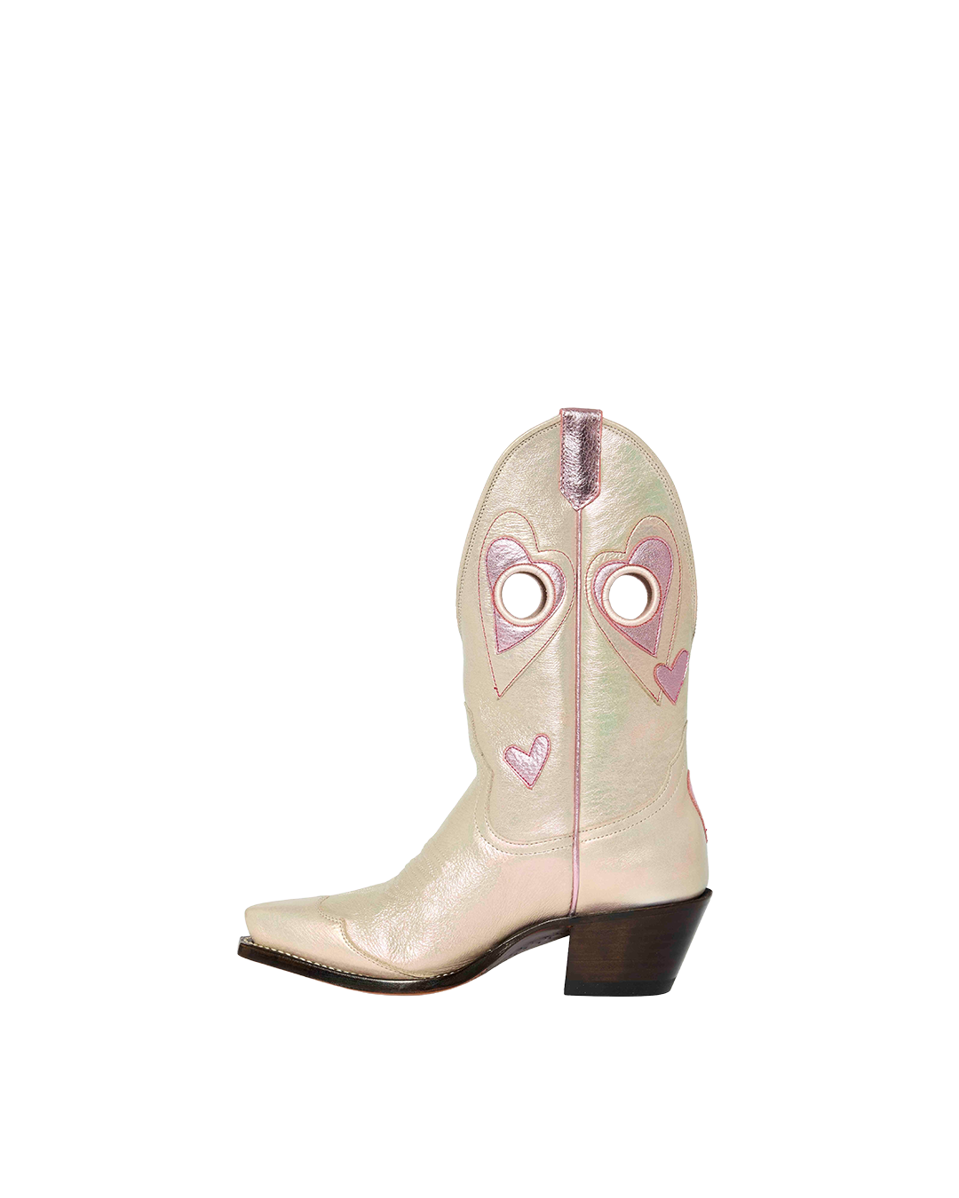 Lucy Iridescent Light Pink Luxury Fashion Cowboy Boots | Miron Crosby