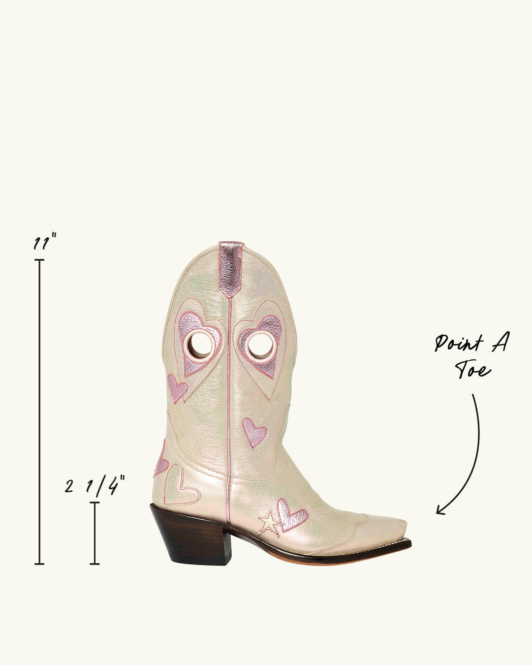 Lucy Iridescent Light Pink | Luxury Fashion Women's Cowboy Boot | Miron Crosby
