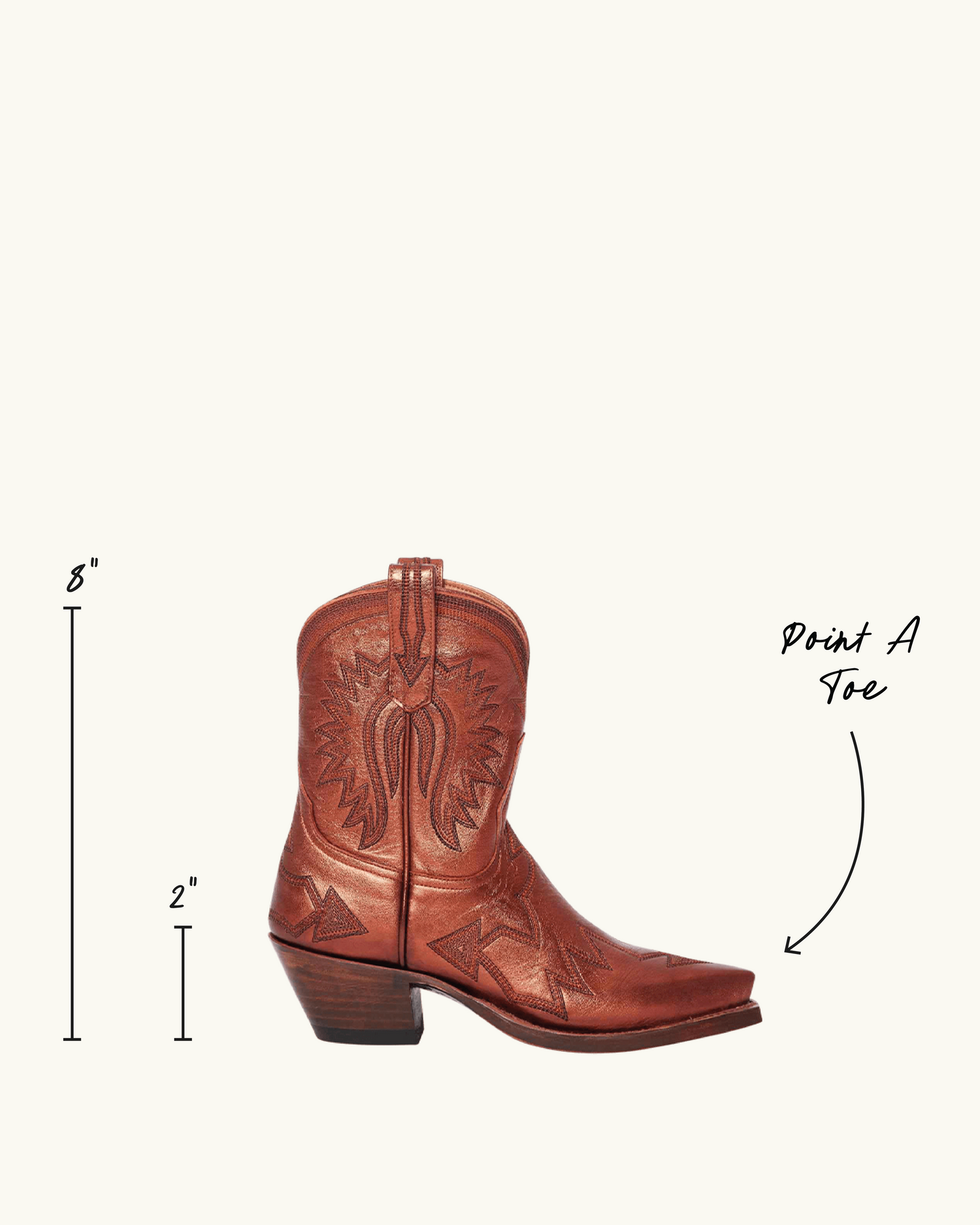 Maggie Metallic Burnt Orange | Luxury Fashion Women's Cowboy Boot | Miron Crosby