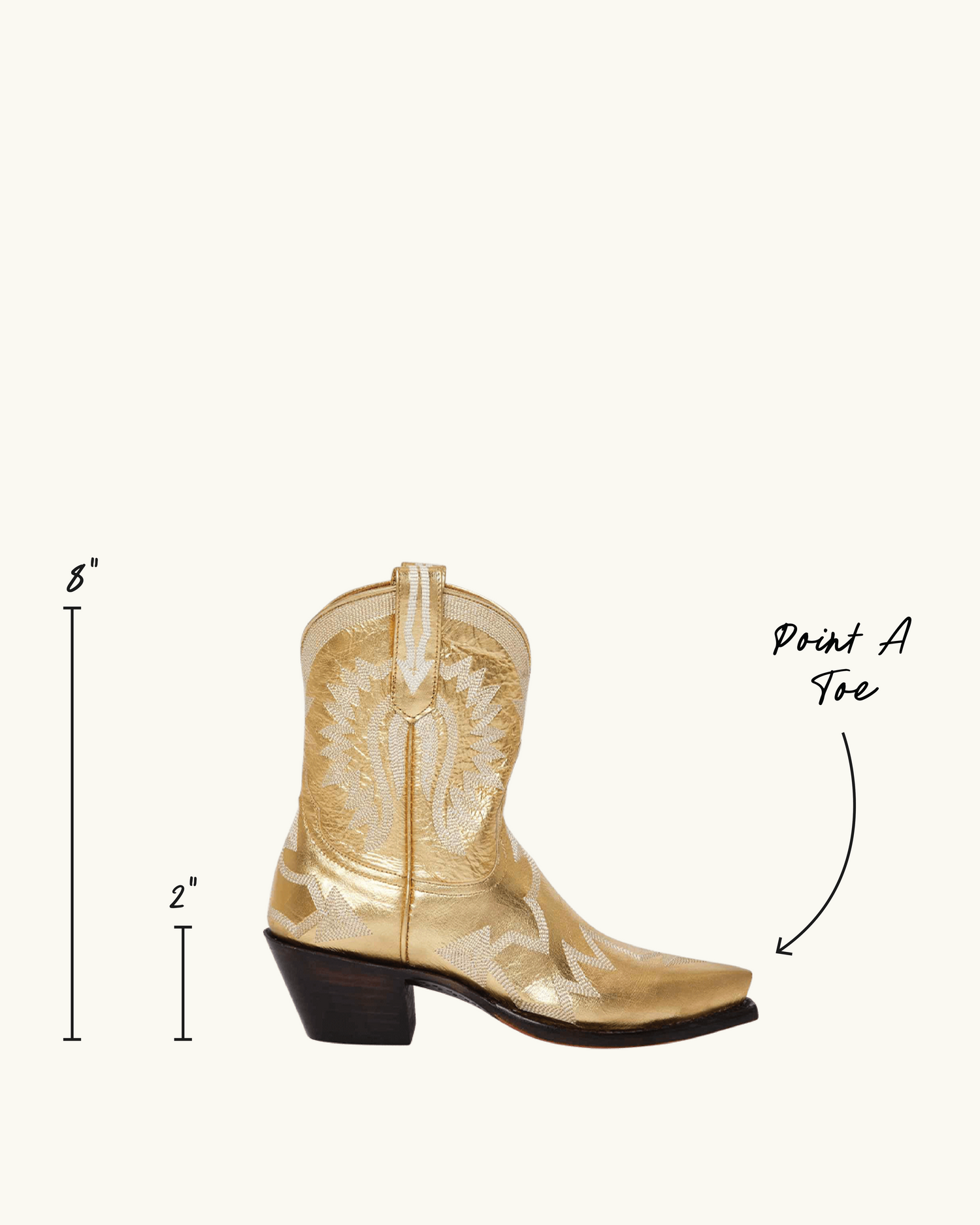 Maggie Metallic Gold Luxury Fashion Cowboy Boots | Miron Crosby