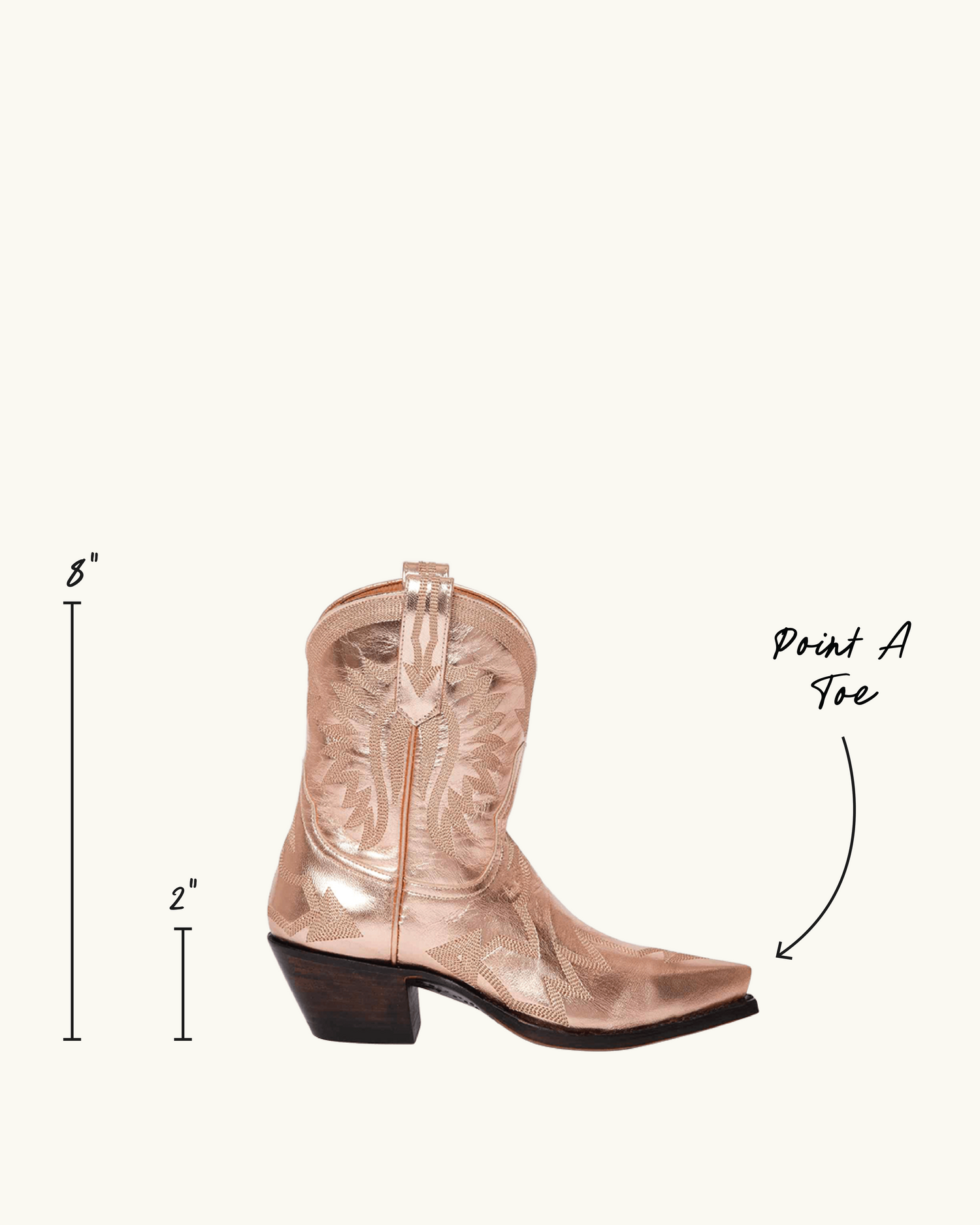 Maggie Metallic Rose Gold | Luxury Fashion Women's Cowboy Boot | Miron Crosby