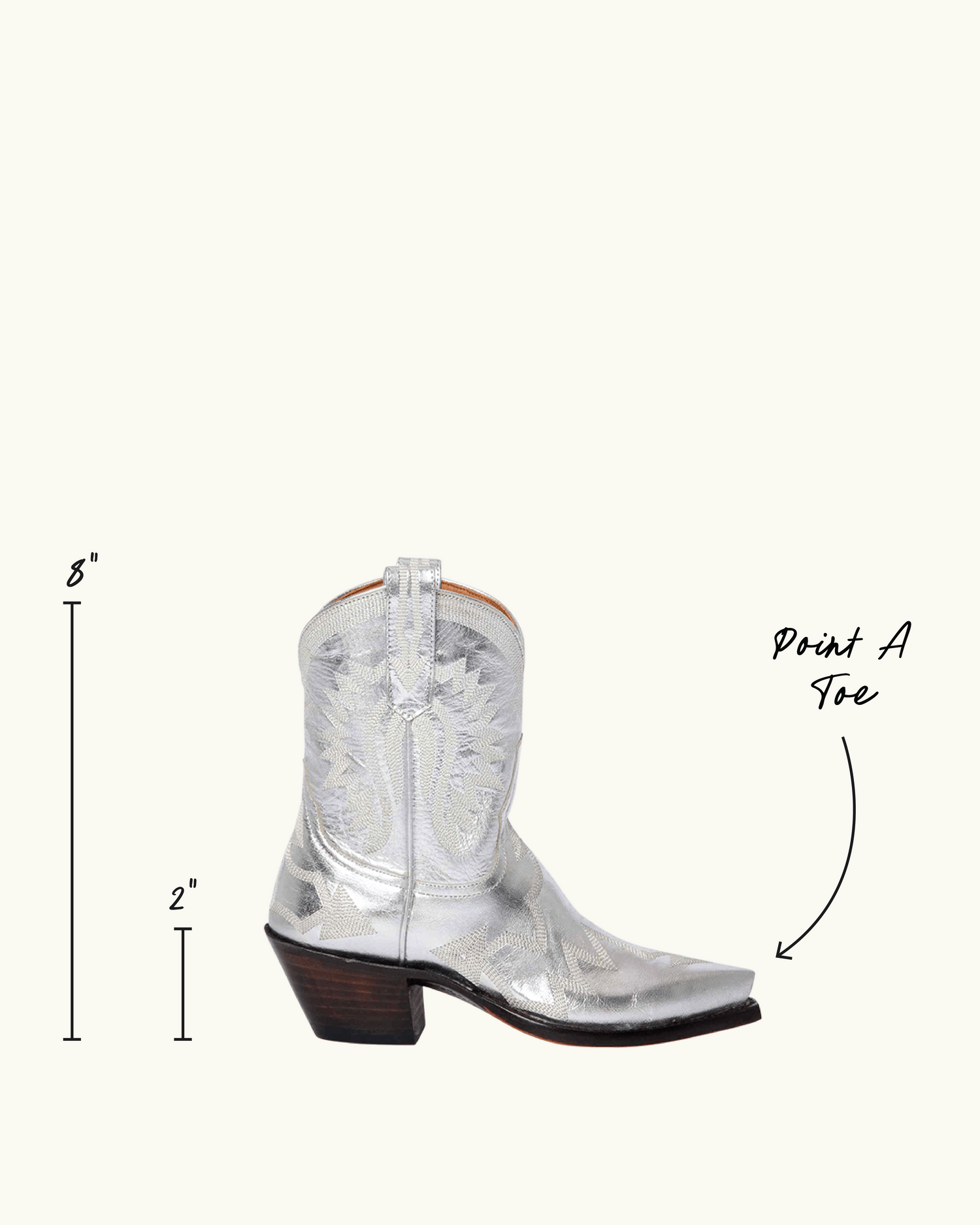 Maggie Metallic Silver Luxury Fashion Cowboy Boots | Miron Crosby