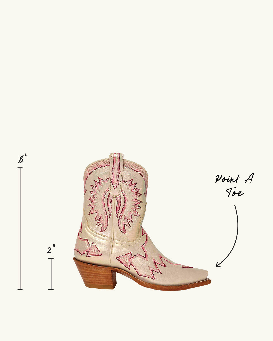 Maggie Iridescent Light Pink | Luxury Fashion Women's Cowboy Boot | Miron Crosby