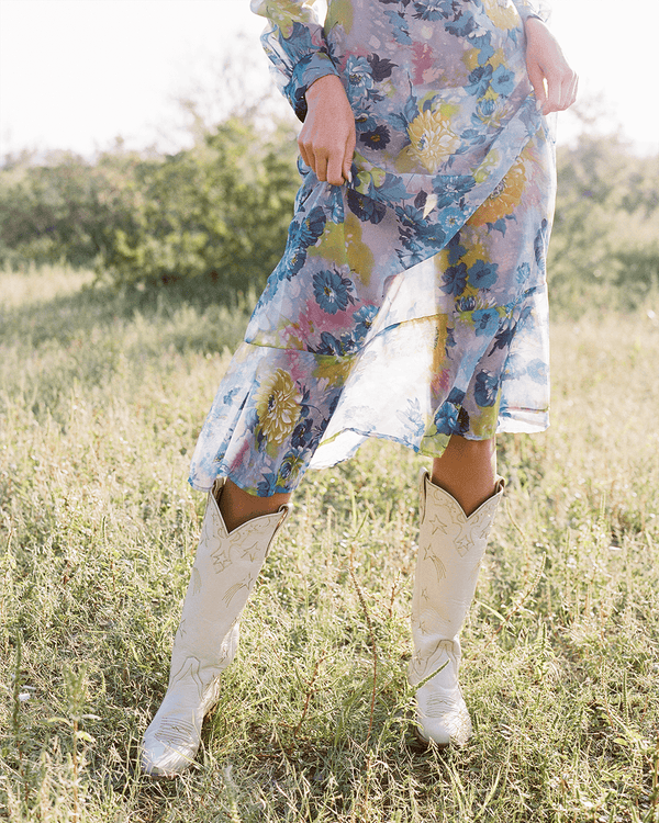 Margretta Crème Women's Luxury Fashion Cowboy Boots | Miron Crosby