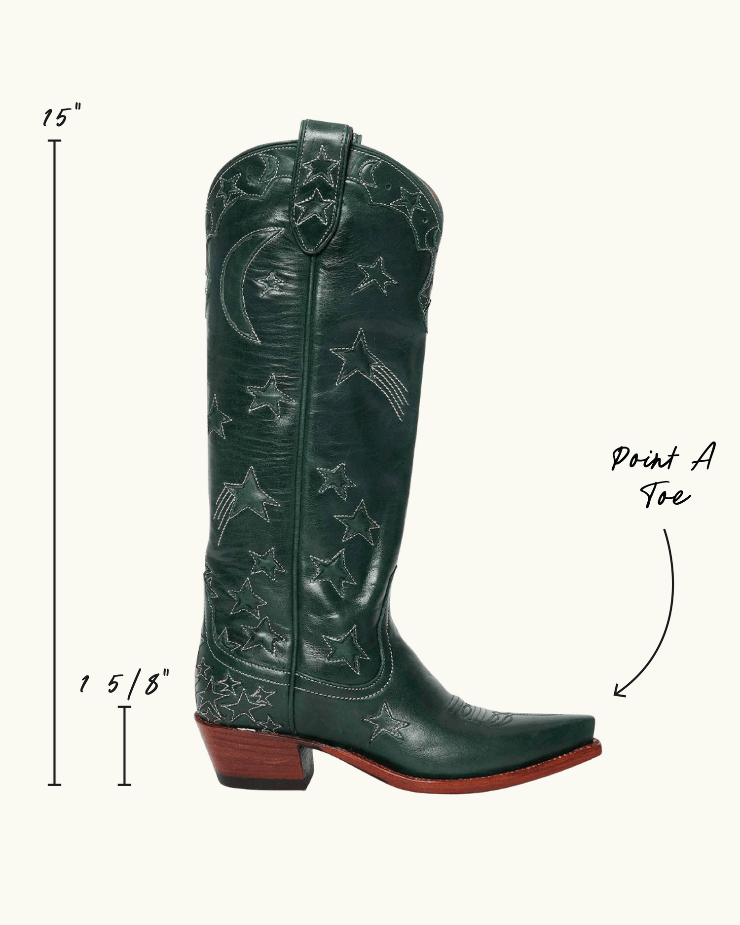 Margretta Forest Green | Luxury Fashion Women's Cowboy Boot | Miron Crosby