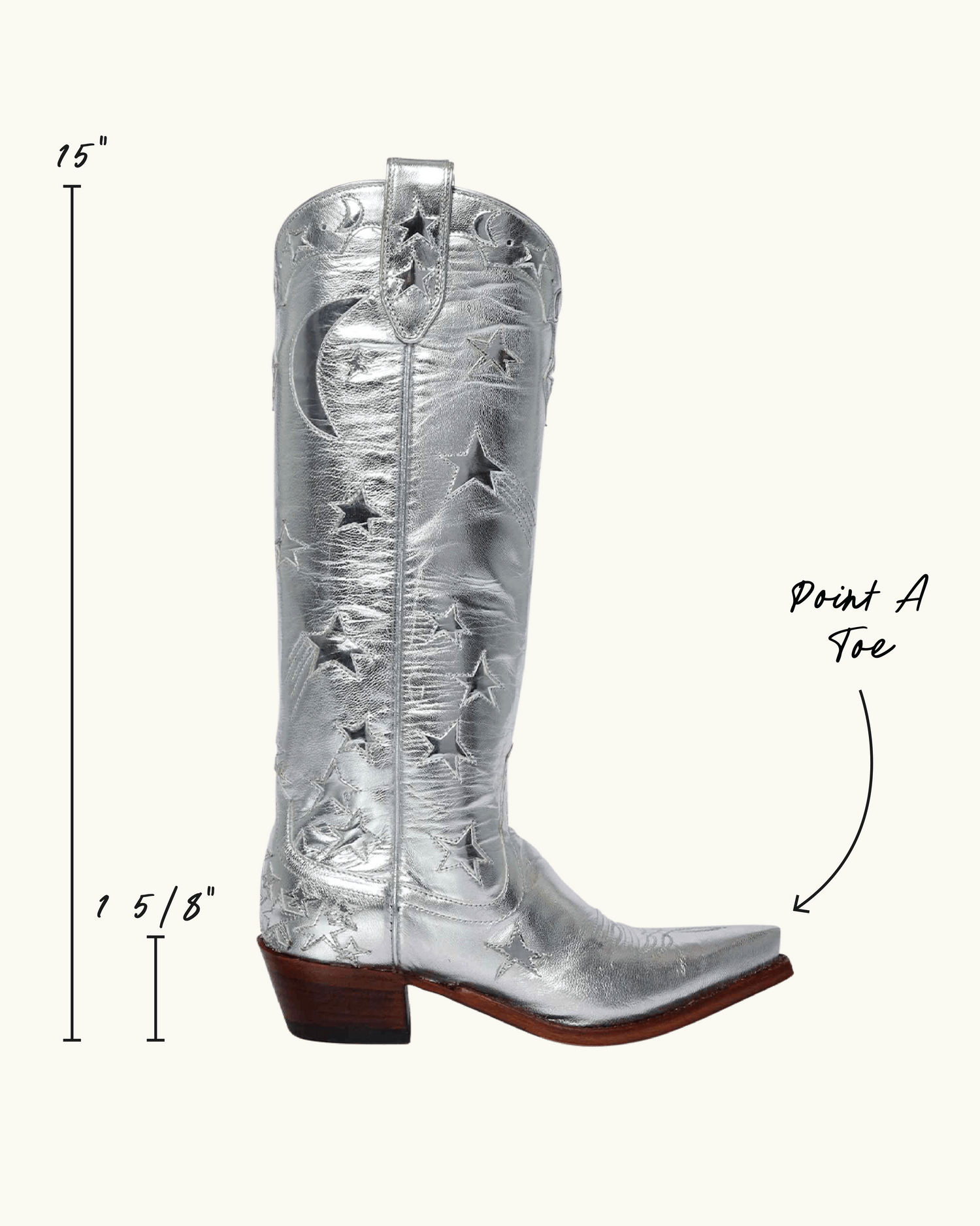 Margretta Metallic Silver | Luxury Fashion Women's Cowboy Boot | Miron Crosby