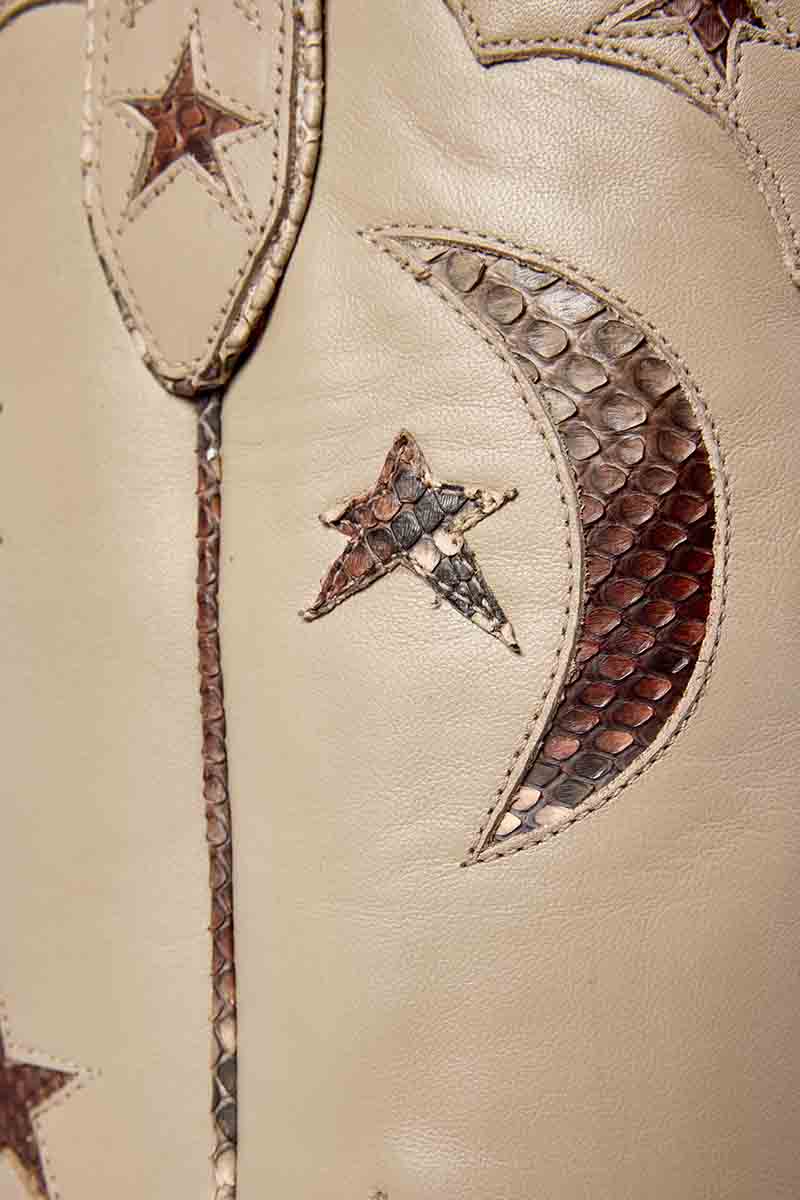 Margretta Nude Python | Luxury Fashion Women's Cowboy Boot | Miron Crosby