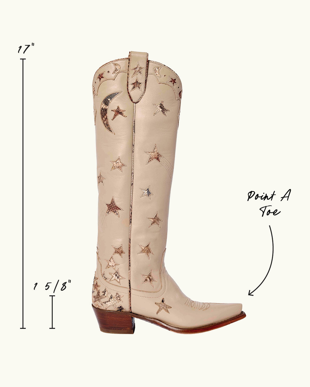 Margretta Nude Python | Luxury Fashion Women's Cowboy Boot | Miron Crosby
