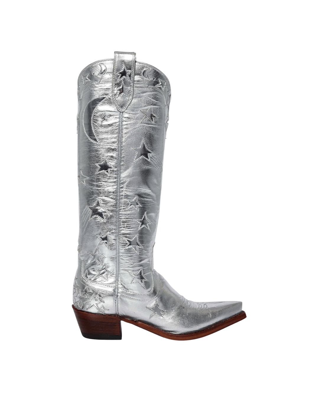 Margretta Metallic Silver Luxury Fashion Women's Cowboy Boots Miron