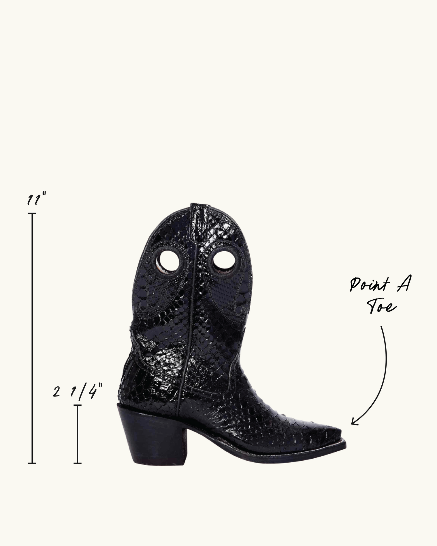 Molly Black Python | Luxury Fashion Women's Cowboy Boot | Miron Crosby