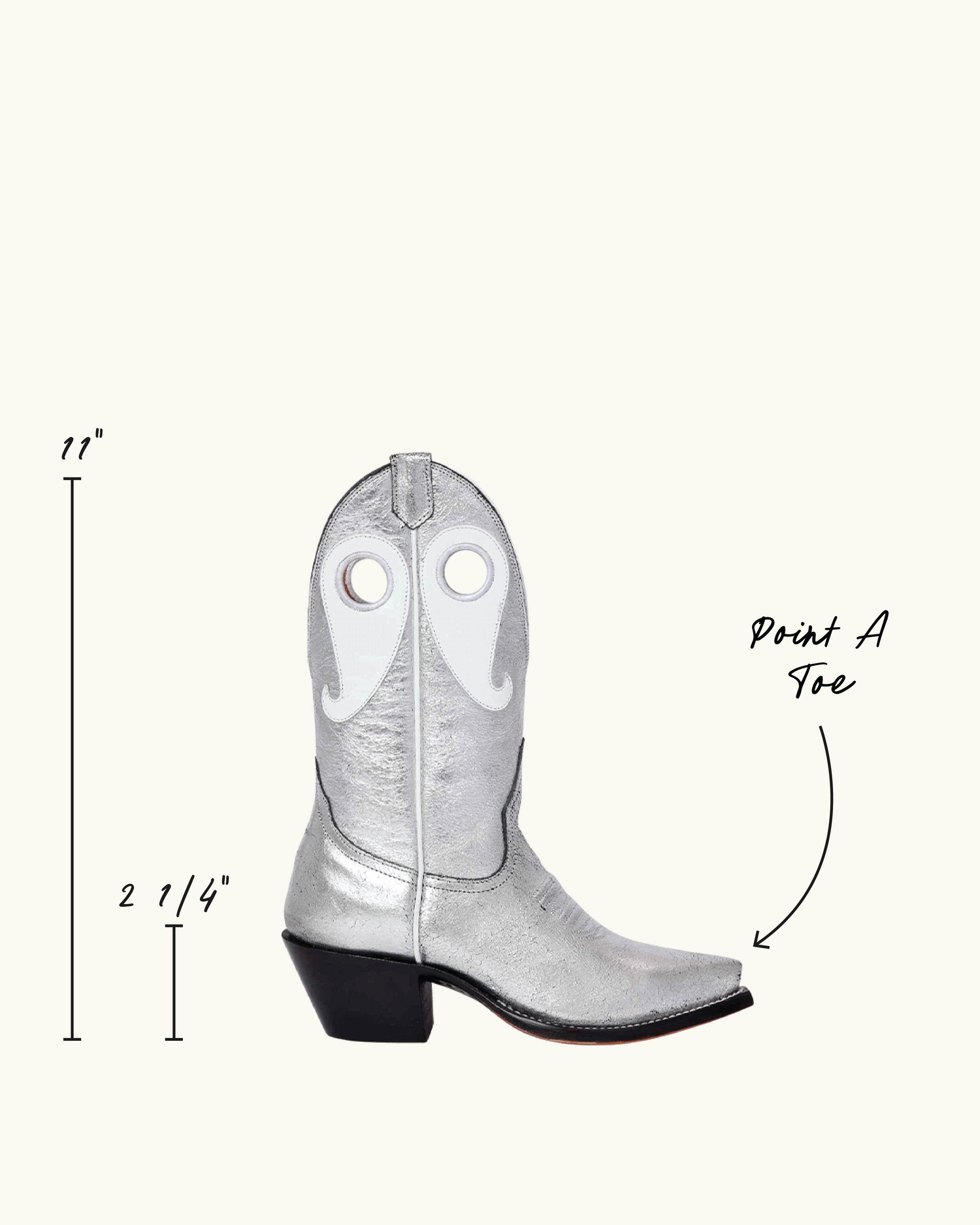 Molly Foiled Silver Luxury Fashion Cowboy Boots | Miron Crosby