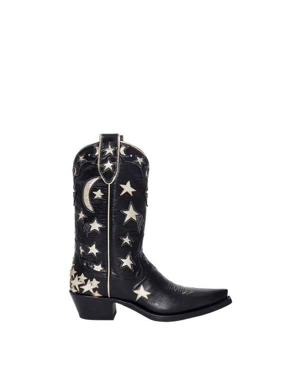 Rush Black/Pale Gold Women's Luxury Fashion Cowboy Boots | Miron Crosby