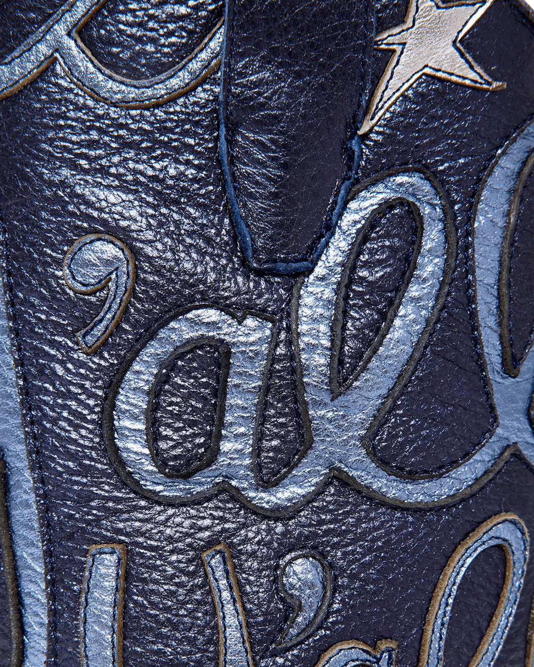 Sophie Metallic Navy Luxury Fashion Cowboy Boots | Miron Crosby