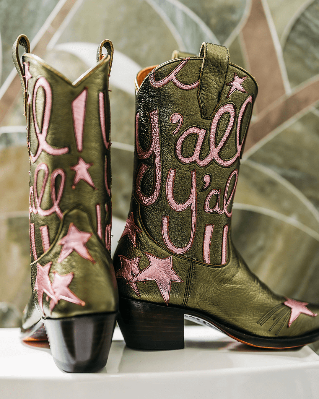 Sophie Metallic Olive Green Women&