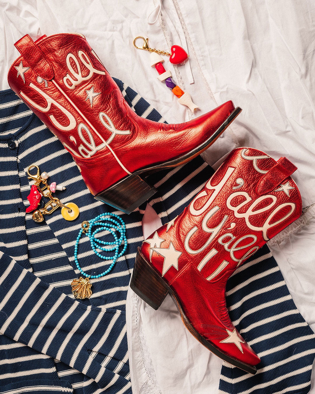 Sophie Metallic Red Luxury Fashion Cowboy Boots | Miron Crosby