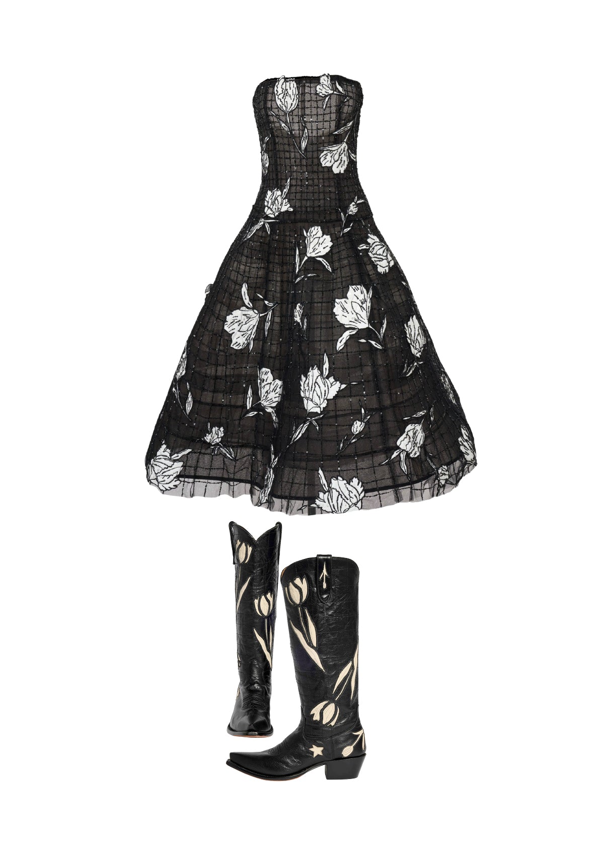 Whitney - Noir | Luxury Fashion Women's Cowboy Boot | Miron Crosby