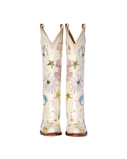 Celeste Pearlized Crème | Luxury Fashion Cowboy Boots | Miron Crosby