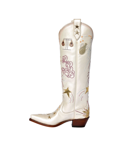 Celeste Pearlized Crème | Luxury Fashion Cowboy Boots | Miron Crosby