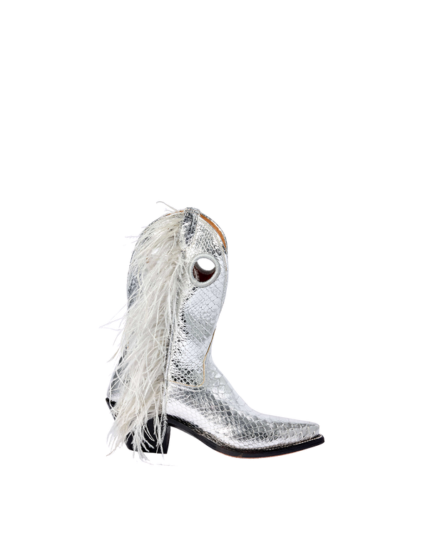 Crawford Metallic Silver Python | Women's Luxury Fashion Cowboy Boots | Miron Crosby
