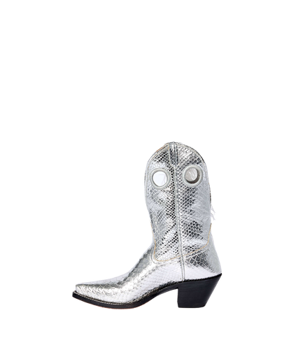 Crawford Metallic Silver Python | Women&