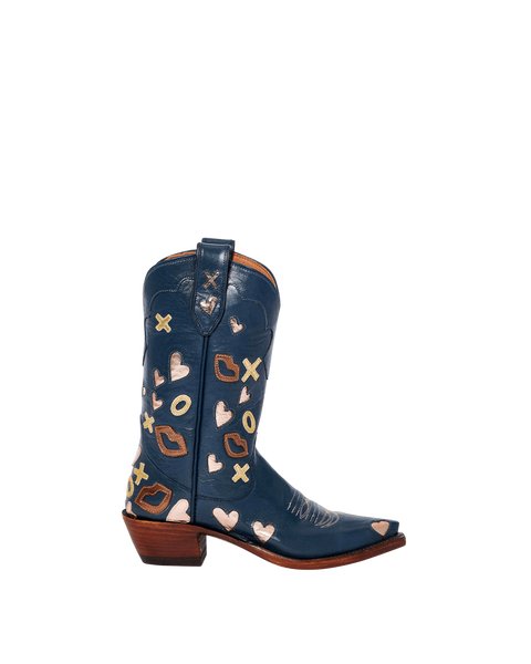 Elaine Navy Luxury Fashion Women's Cowboy Boots Miron Crosby