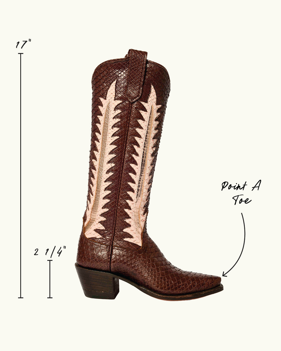 Kate Chocolate Python | Luxury Fashion Women's Cowboy Boot | Miron Crosby