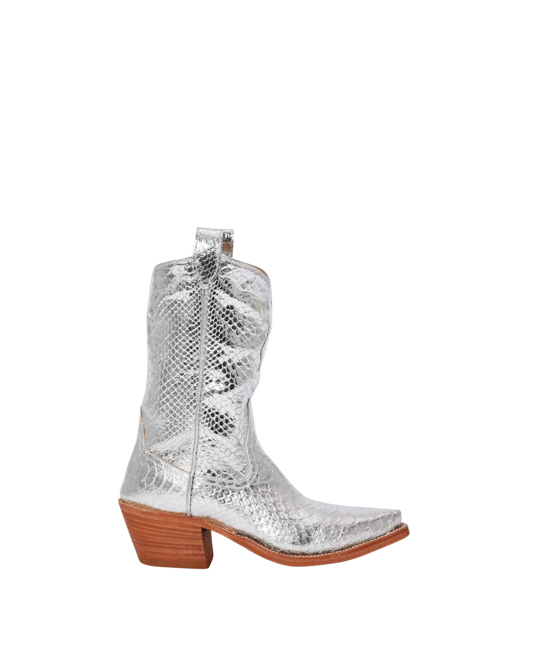 Kerri Metallic Silver Python Women&