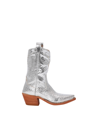 Kerri Metallic Silver Python Luxury Fashion Women s Cowboy Boots Miron Crosby