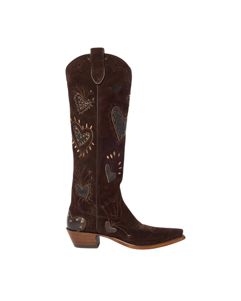 Lilly Chocolate Suede | Luxury Women's Fashion Cowboy Boots