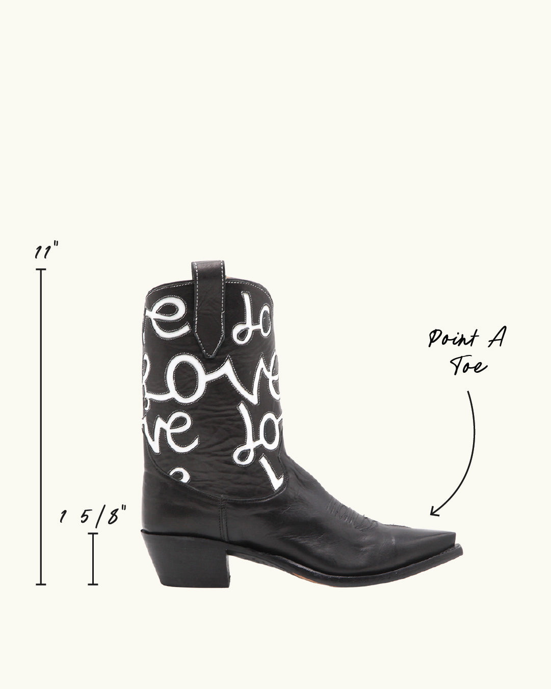 The Love Boot Black | Luxury Fashion Women's Cowboy Boot | Miron Crosby