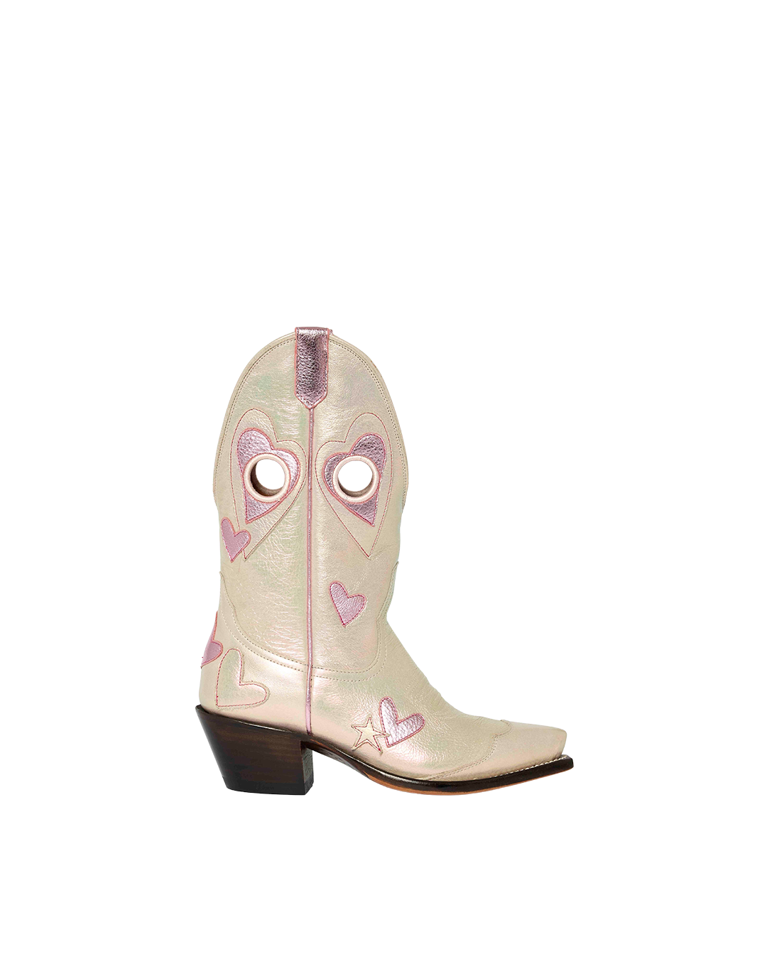 Lucy Iridescent Light Pink Luxury Fashion Cowboy Boots | Miron Crosby