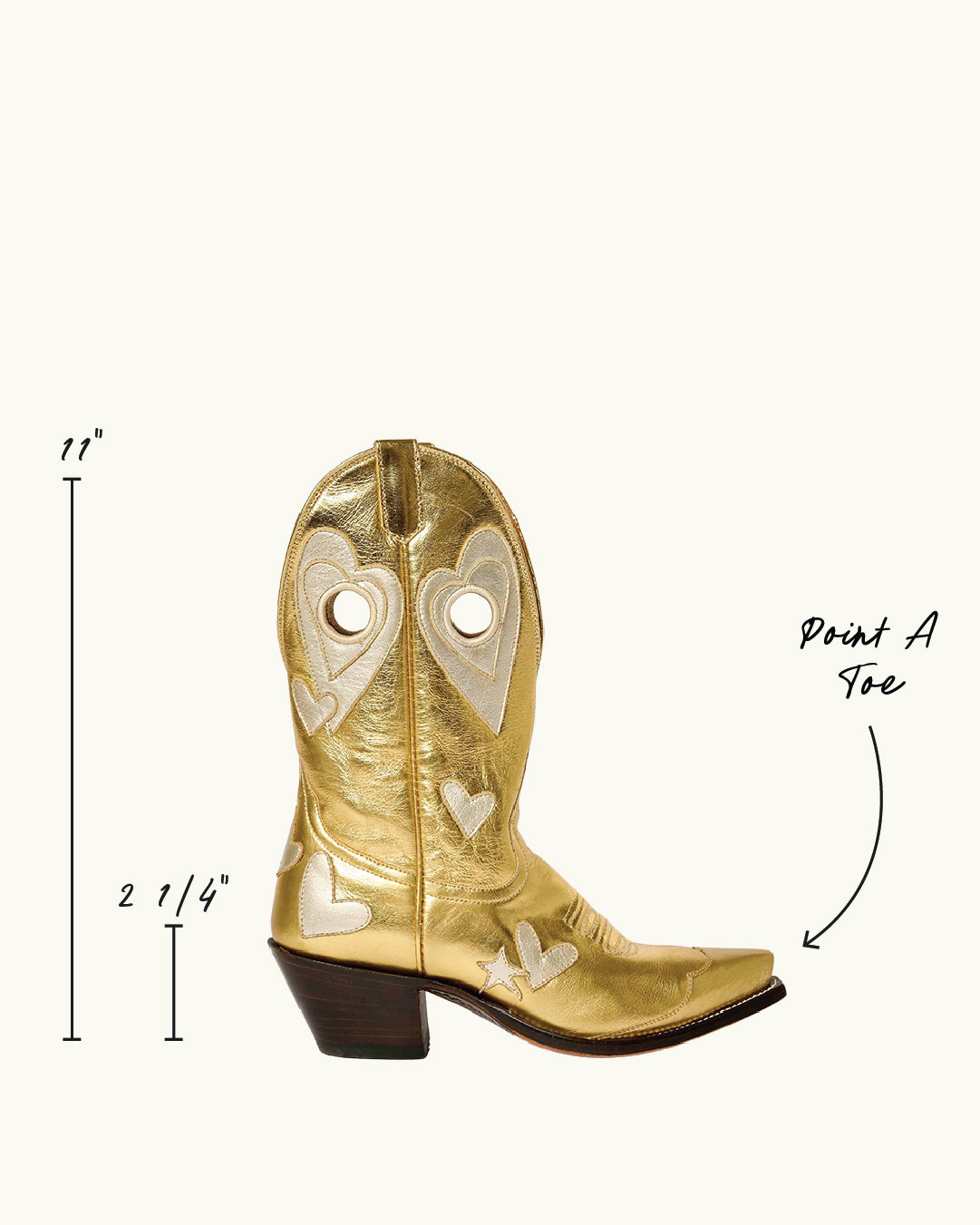 Lucy - Metallic Gold | Luxury Fashion Women's Cowboy Boot | Miron Crosby