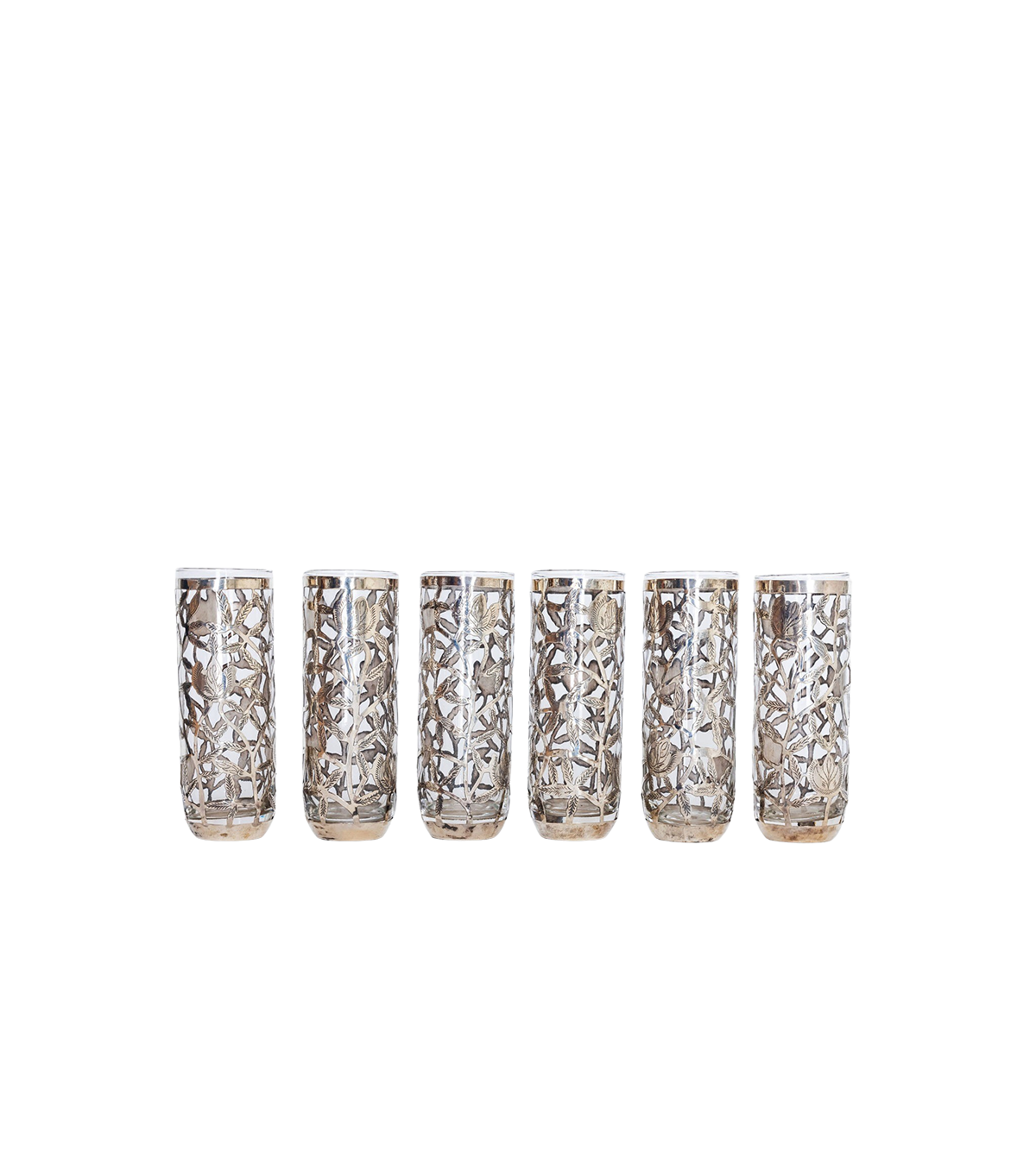 BAMxMC Vintage Sterling Silver Overlay Cocktail Glasses - Set of 6
