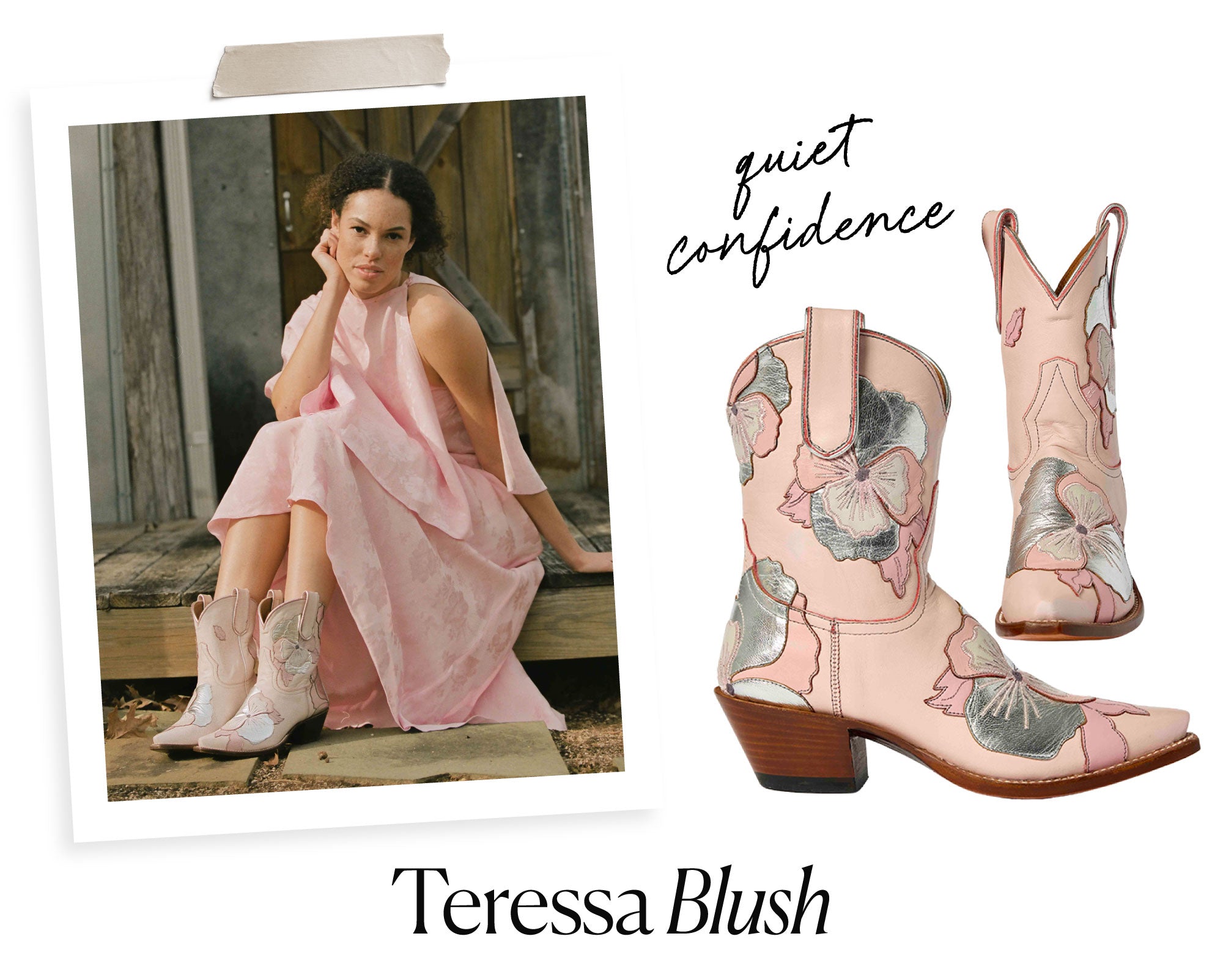 Teressa - Blush | Luxury Fashion Women's Cowboy Boot | Miron Crosby