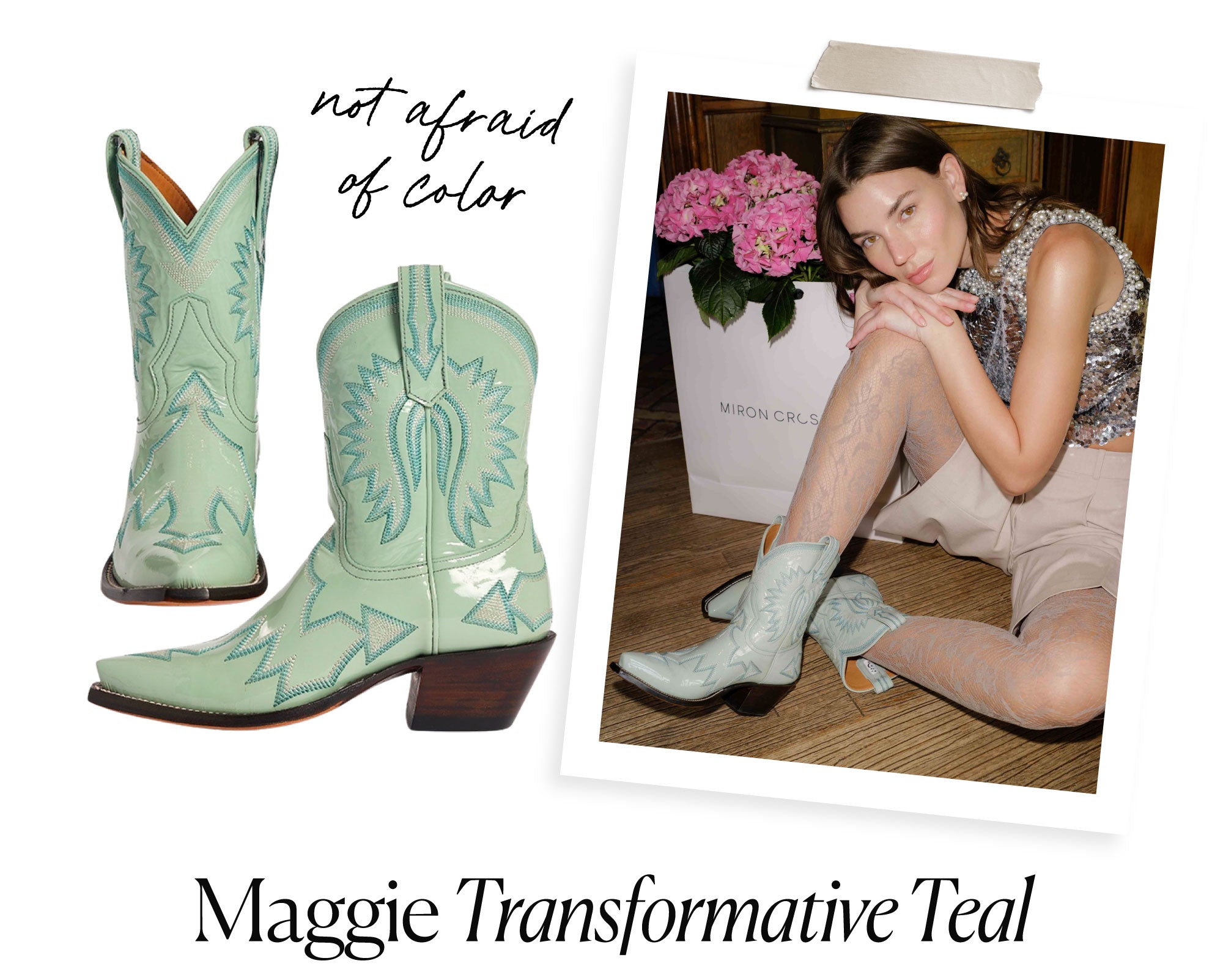 Maggie - Transformative Teal | Luxury Fashion Women's Cowboy Boot | Miron Crosby