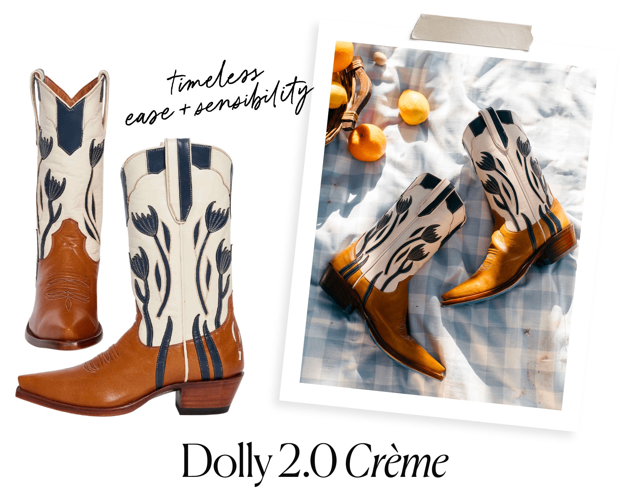 Dolly 2.0 - Crème | Luxury Fashion Women's Cowboy Boot | Miron Crosby