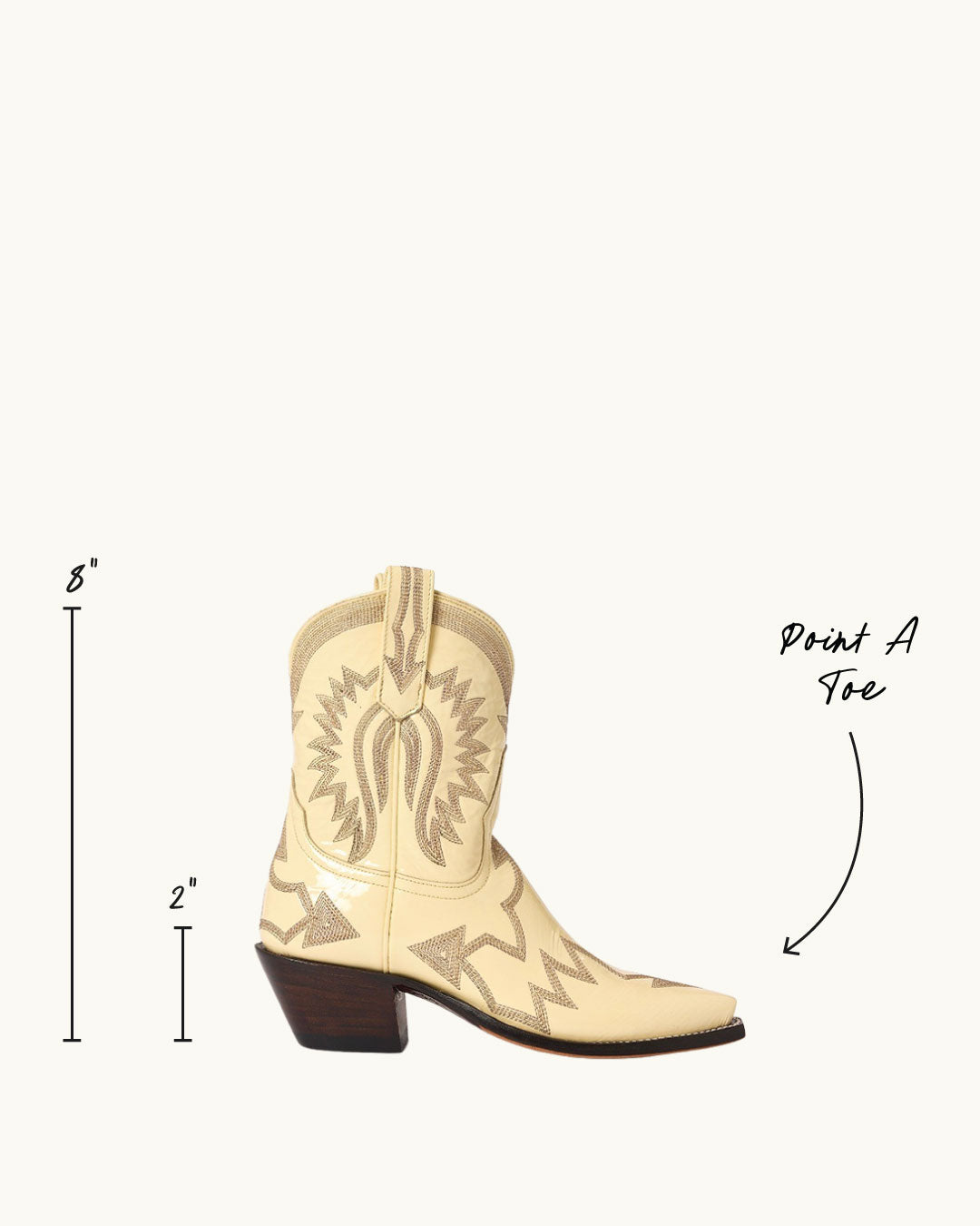 Maggie - Beurre - Patent | Luxury Fashion Women's Cowboy Boot | Miron Crosby