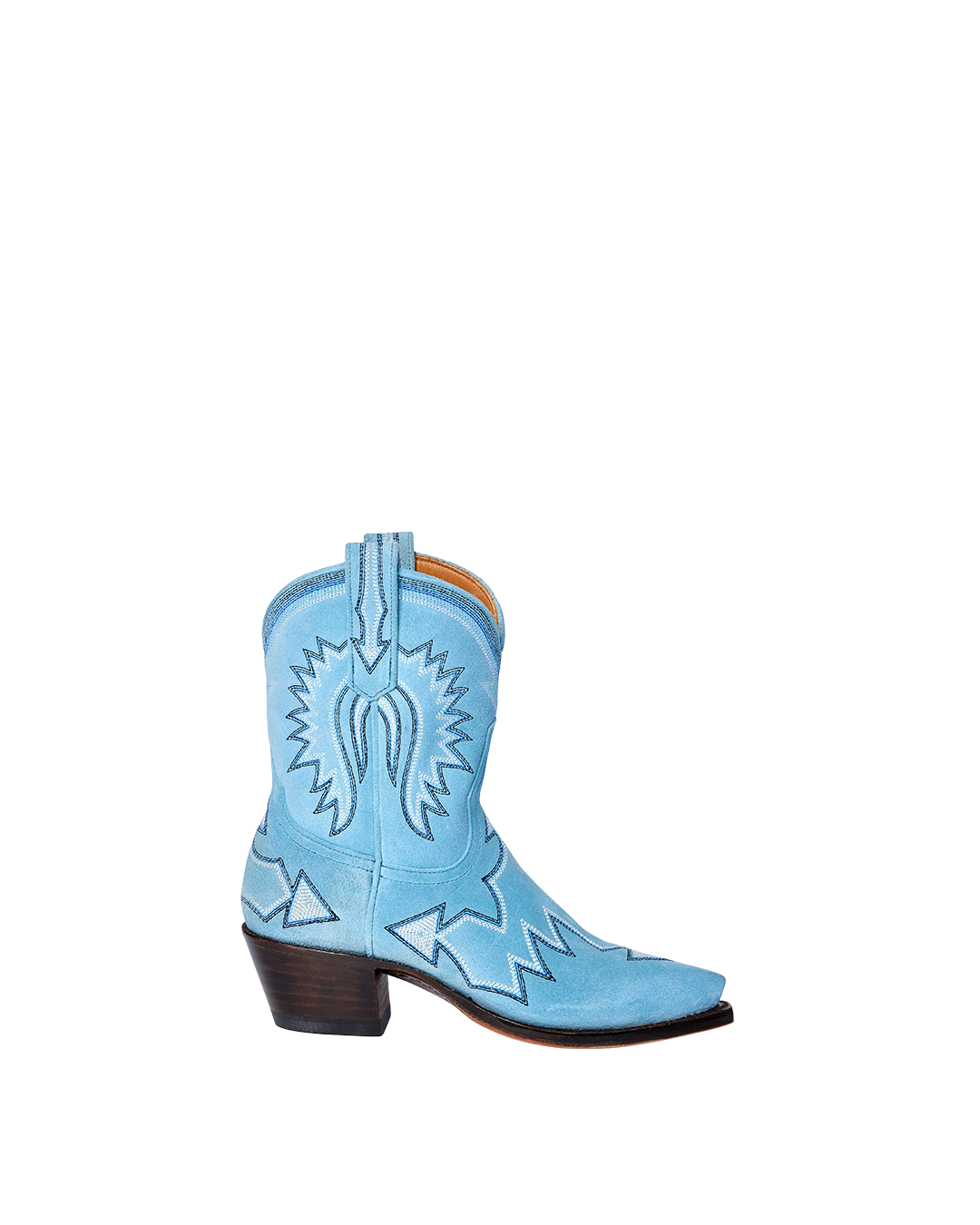 Maggie Powder Blue Suede | Luxury Fashion Cowboy Boots | Miron Crosby